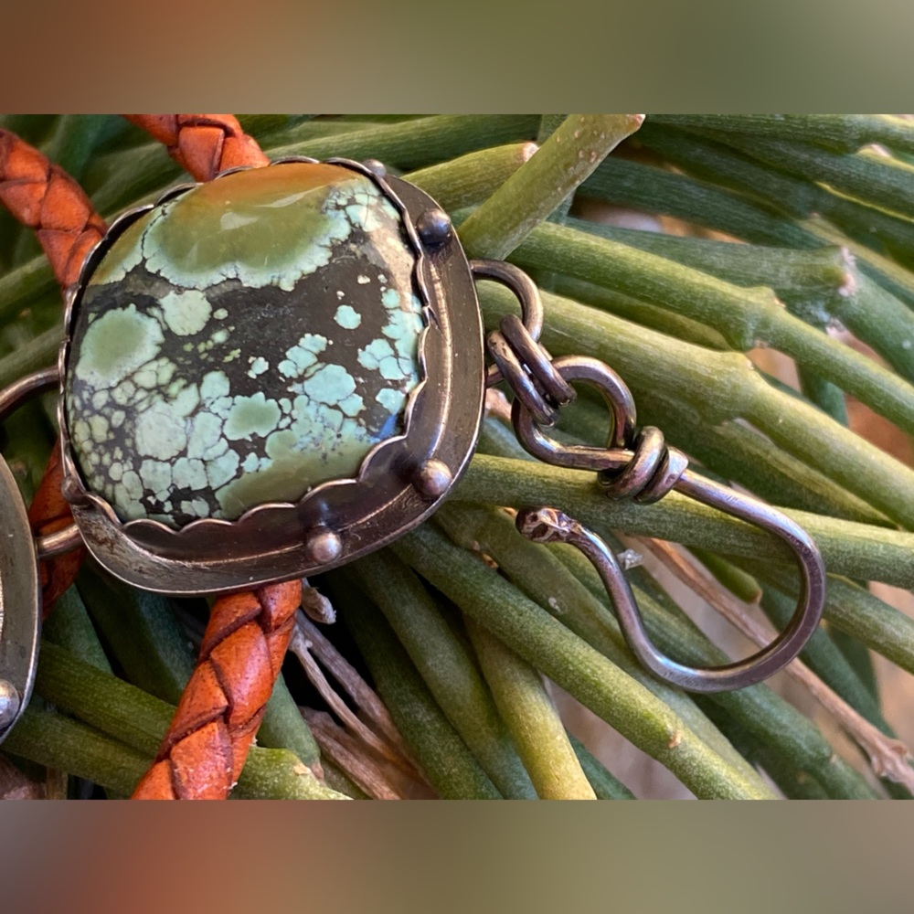 3 Stone 3 Wrap Braided Leather Bracelet - Picture 5 of 10